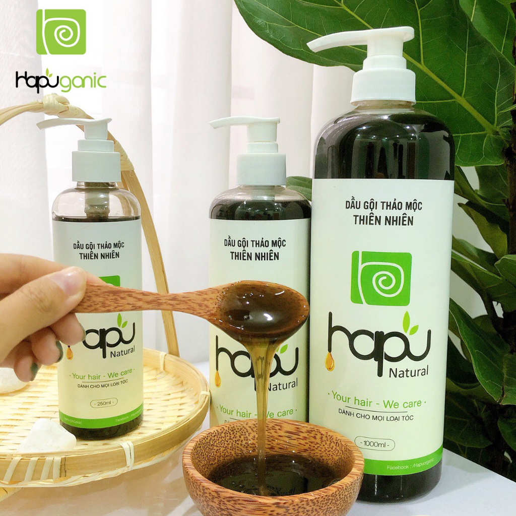 [NỬA LÍT] Dầu gội giảm rụng tóc bồ kết thảo dược HaPu Organic 500ml