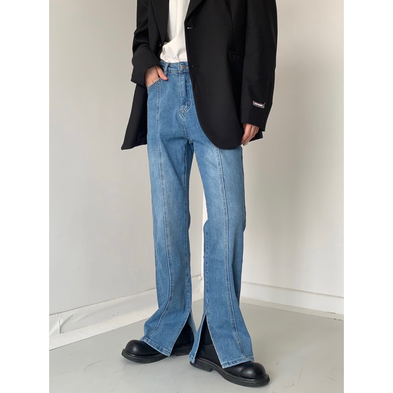 QUẦN JEANS NAM ỐNG LOE THIẾT KẾ XẺ TÀ - #8