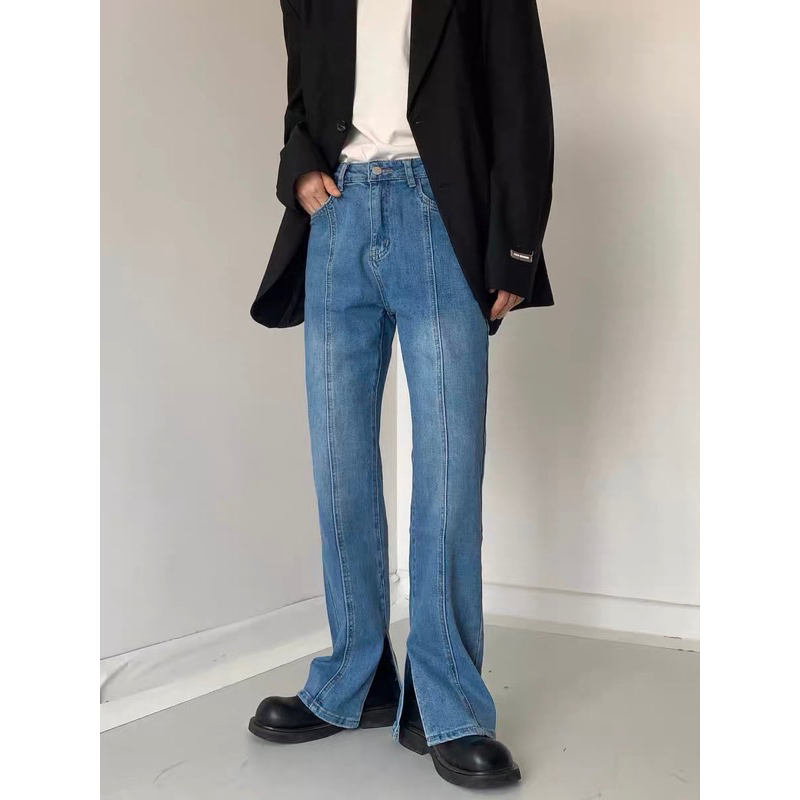 QUẦN JEANS NAM ỐNG LOE THIẾT KẾ XẺ TÀ - #8