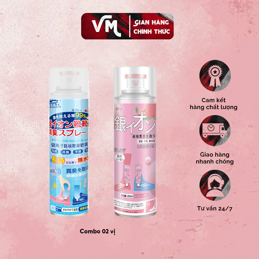 Bình Xịt Khử Khử Mùi Hôi Chân Hôi Giày Nhật Bản Chứa Công Thức Nano Bạc Kháng Khuẩn Mát Lạnh Hương Thêm Giữ Cực Lâu Dài