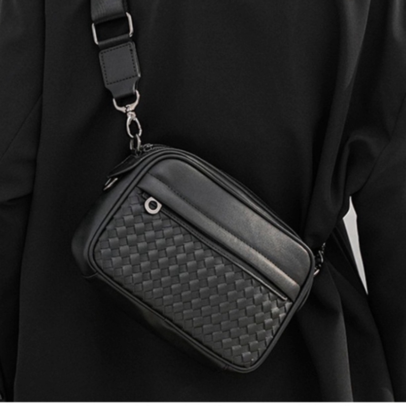 Túi hộp đeo chéo Nam Nữ, da PU cao cấp, họa tiết dây đan chéo TN01