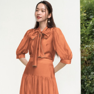 Áo Sơ Mi Nữ HeraDG , Chất Liệu Tơ Cao Cấp WAKBA005