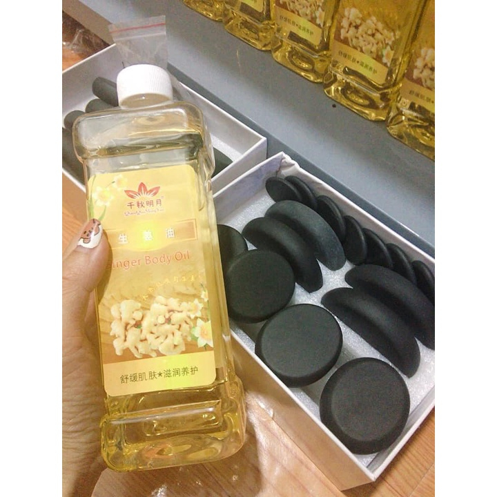 Dầu gừng massage body toàn thân làm ấm cơ thể thơm dịu nhẹ trơn tay