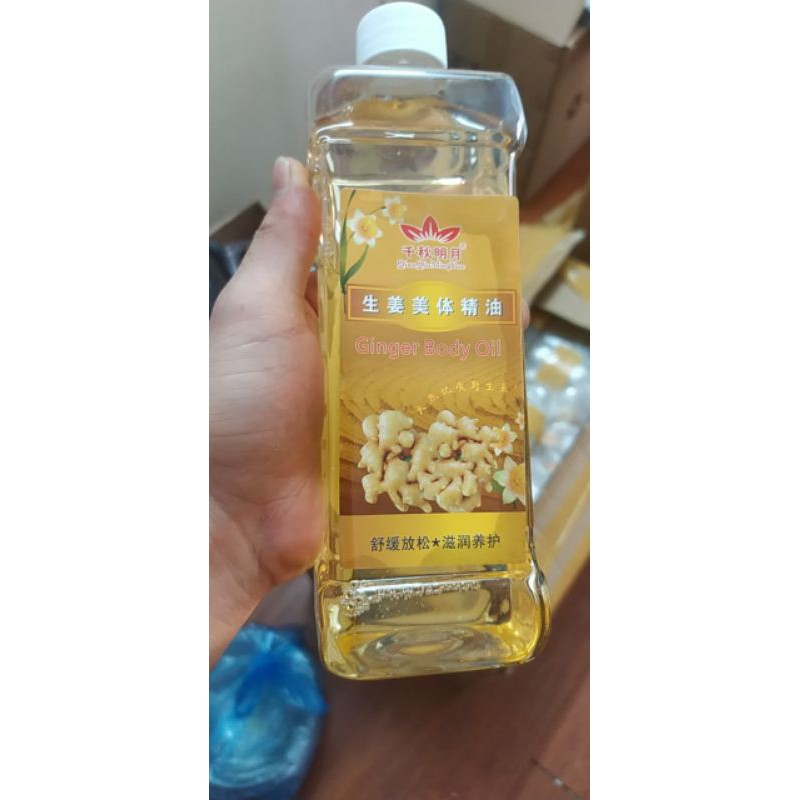 Dầu gừng massage body toàn thân làm ấm cơ thể thơm dịu nhẹ trơn tay