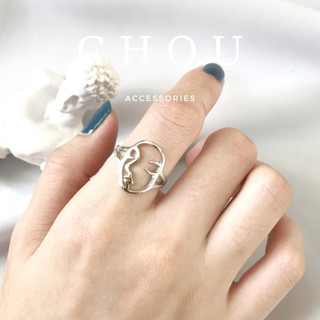 Nhẫn Titan Mặt The Face | CHOU ACCESSORIES |