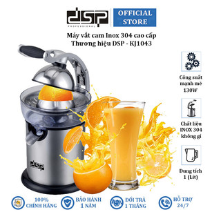 Máy vắt cam, ép cam inox cao cấp nhãn hiệu DSP KJ1043, công suất 130W, dung tích 1000ml (Bảo Hành 12 Tháng)