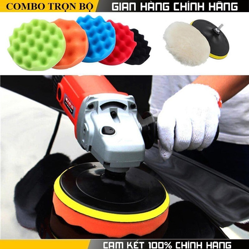 Bộ phớt sáp đánh bóng gắn máy khoan điện, dụng cụ chế máy đánh bóng xe ô tô cầm tay mini