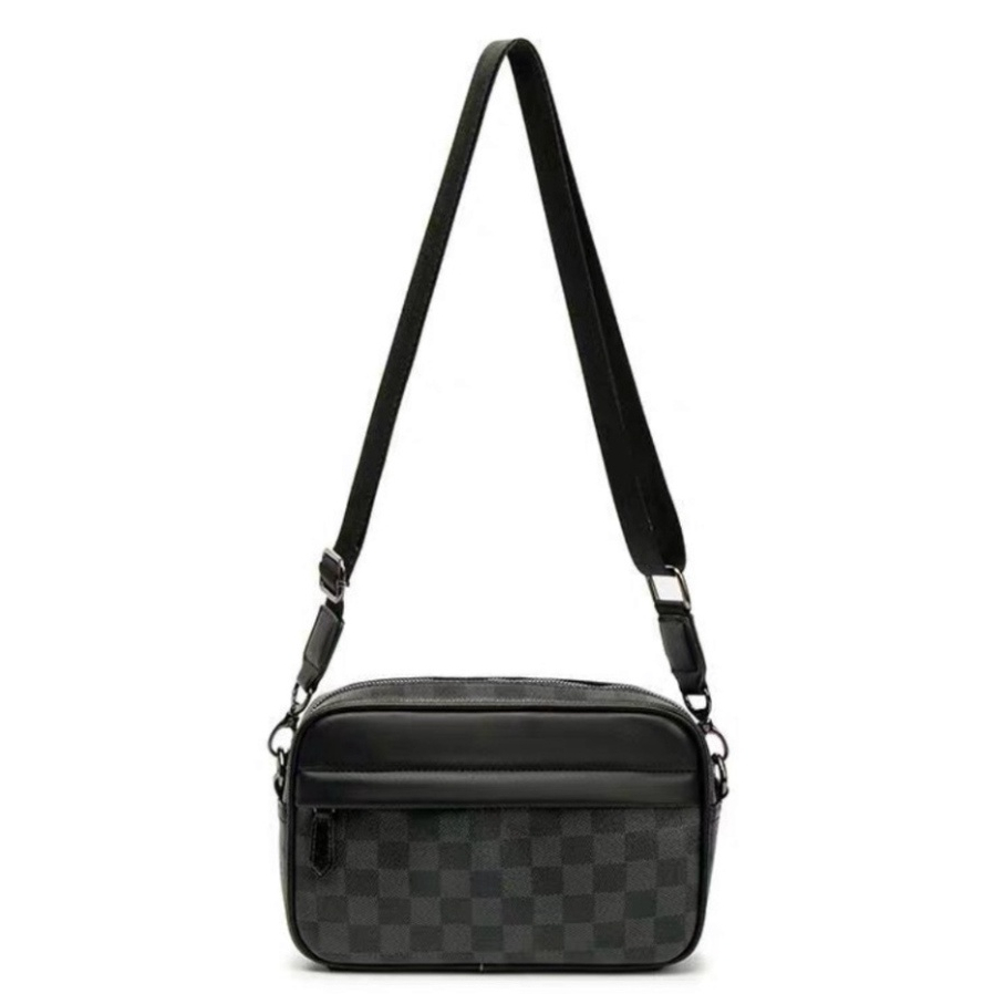 Túi Đeo Chéo Nam kẻ caro Jengiang da PU cao cấp TN03