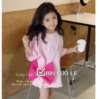 Set áo váy kèm nơ xinh cho bé gái