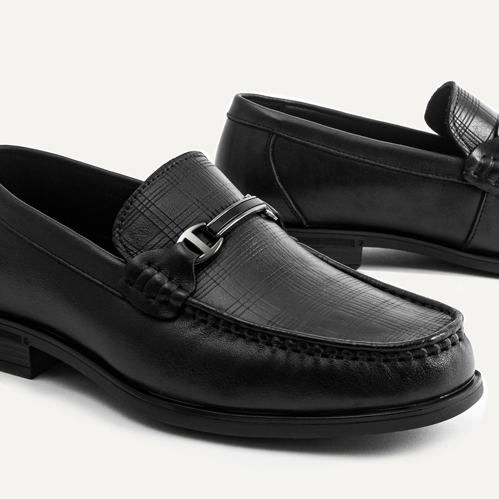 Giày lười nam MULGATI Horsebit Loafer da bò cao cấp vân caro đai kim loại - A258C-A2