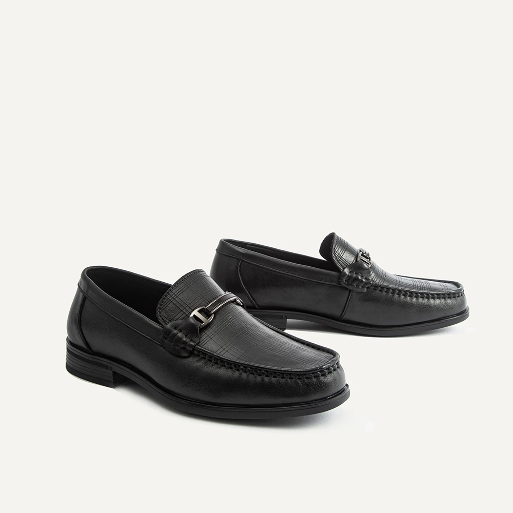 Giày lười nam MULGATI Horsebit Loafer da bò cao cấp vân caro đai kim loại - A258C-A2