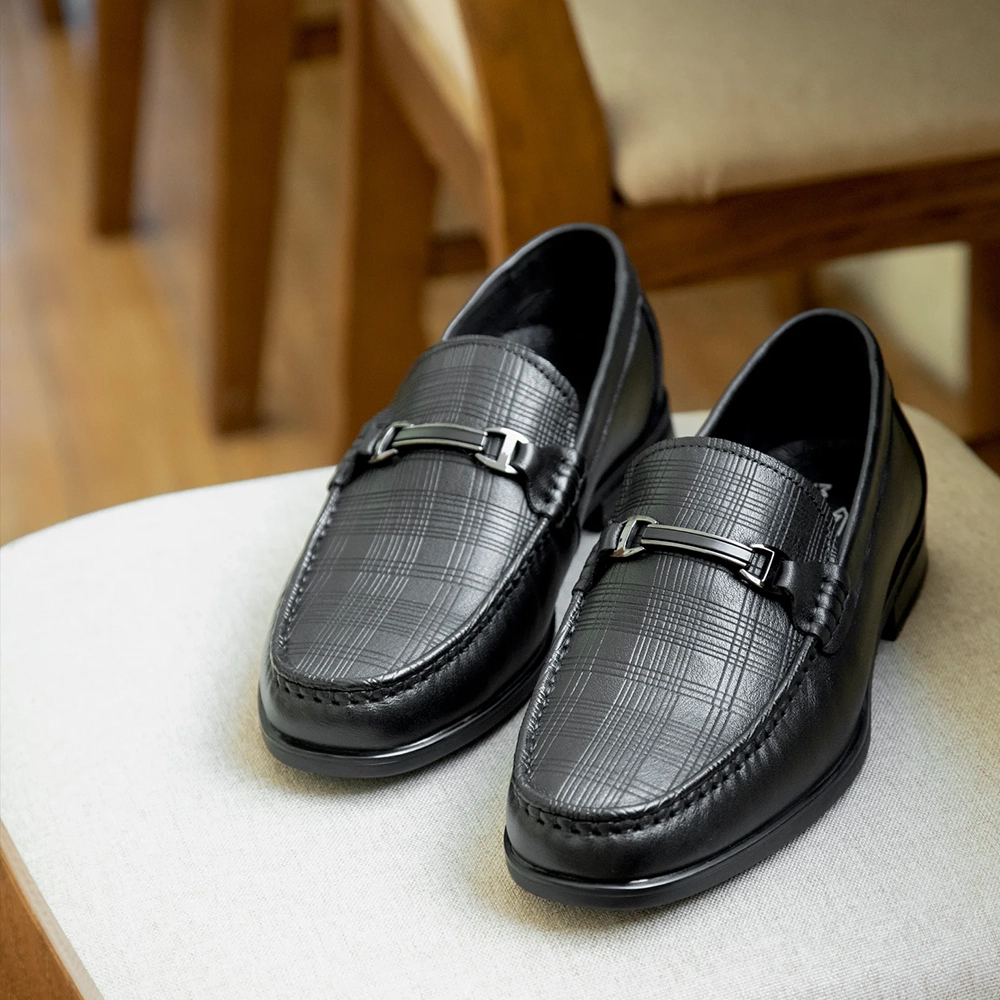 Giày lười nam MULGATI Horsebit Loafer da bò cao cấp vân caro đai kim loại - A258C-A2