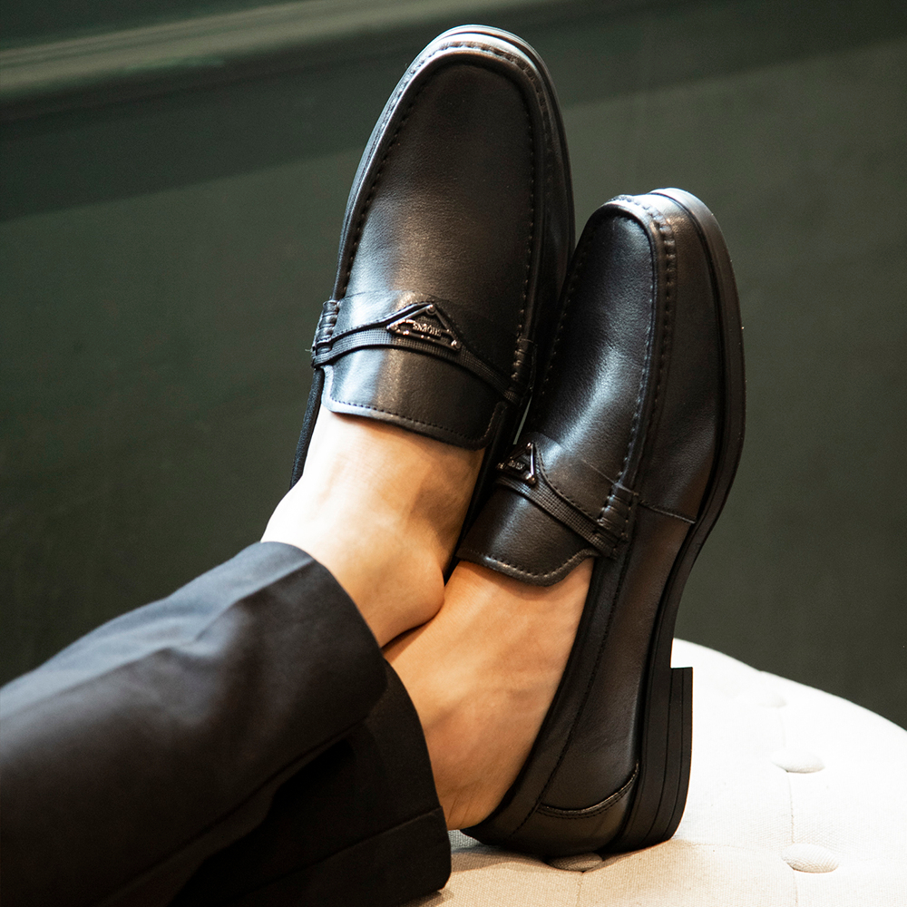 Giày lười nam MULGATI Loafer da bò cao cấp đai ngang - F268-5
