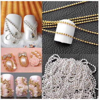 Sét dây xích bi vàng,bạc trang trí móng Nail
