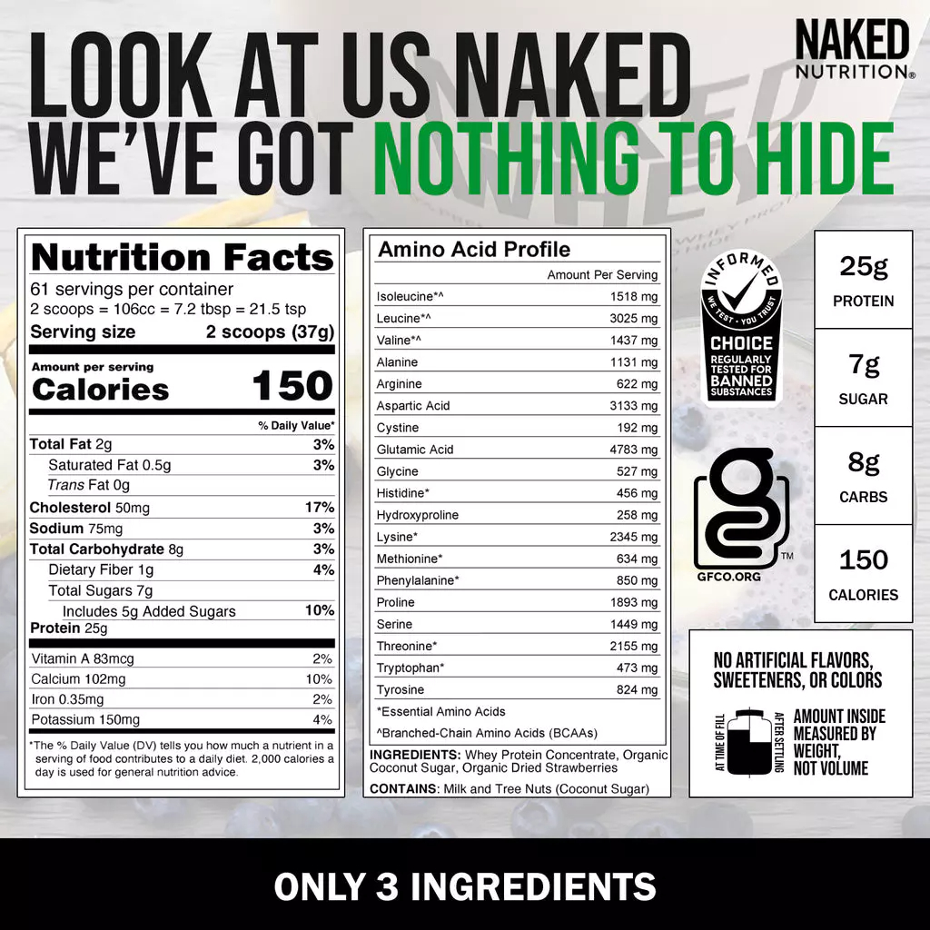 Whey tốt nhất thế giới tạp chí Insider và "An Khang" bình chọn : NAKED 76 servings 5lbs
