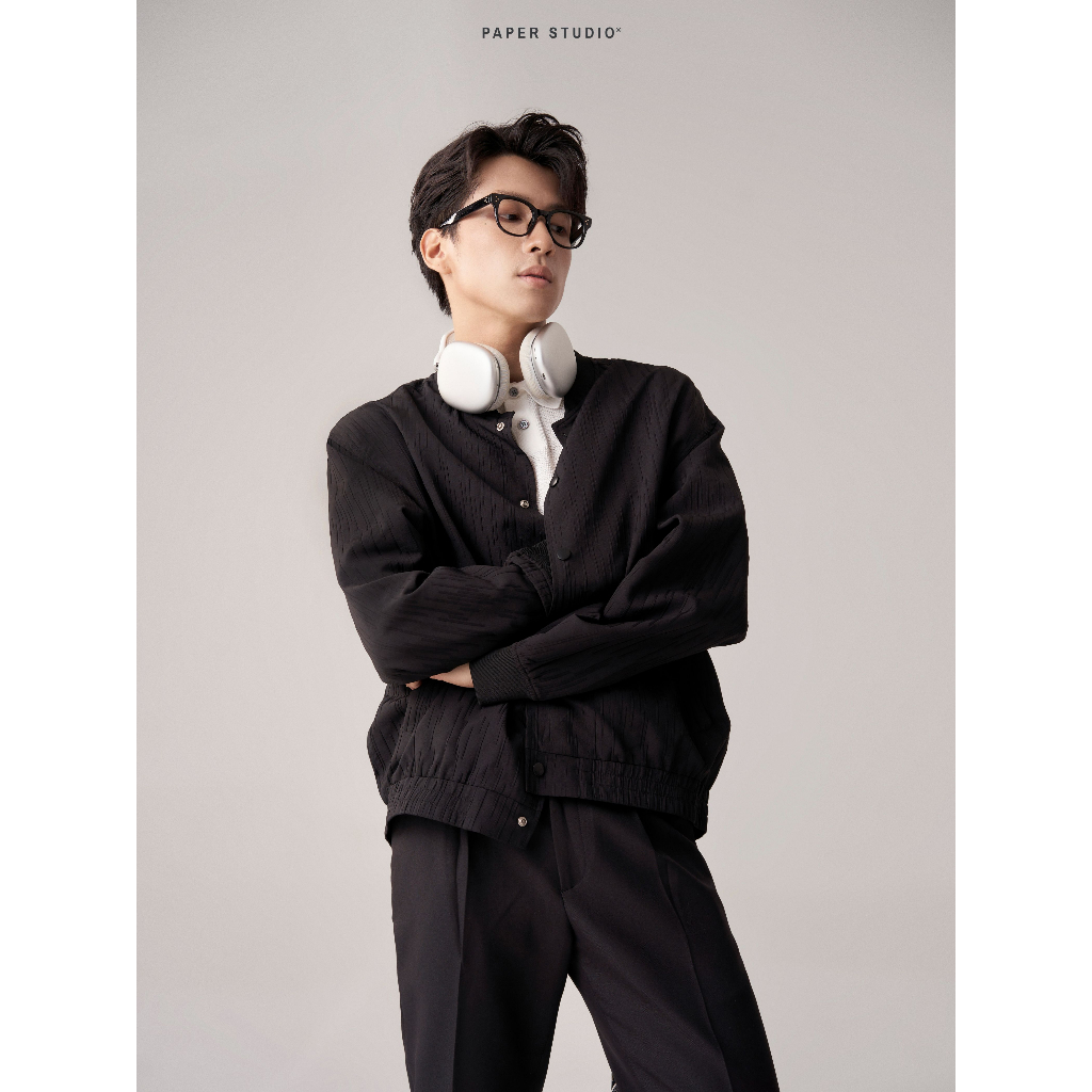 Áo khoác Jaket nam kaki gân trơn cổ trụ form bomber thể thao