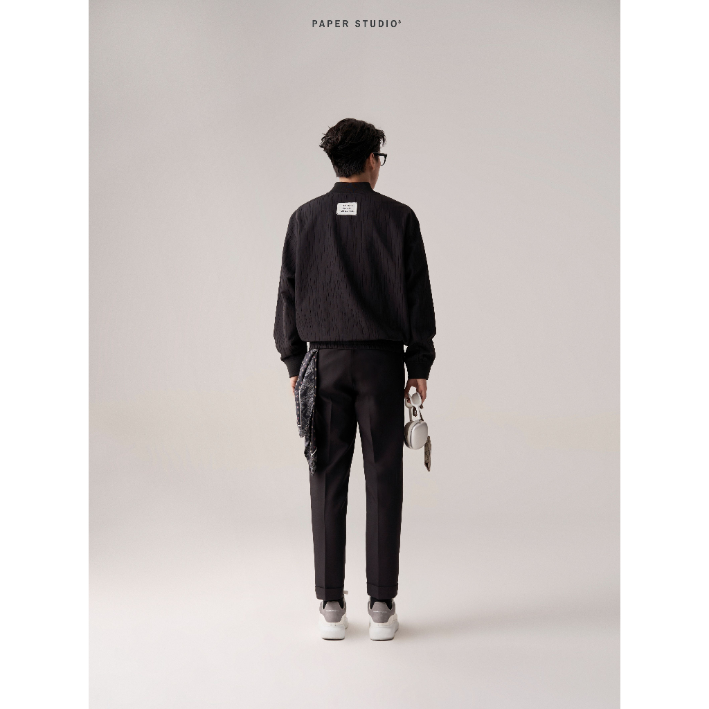 Áo khoác Jaket nam kaki gân trơn cổ trụ form bomber thể thao