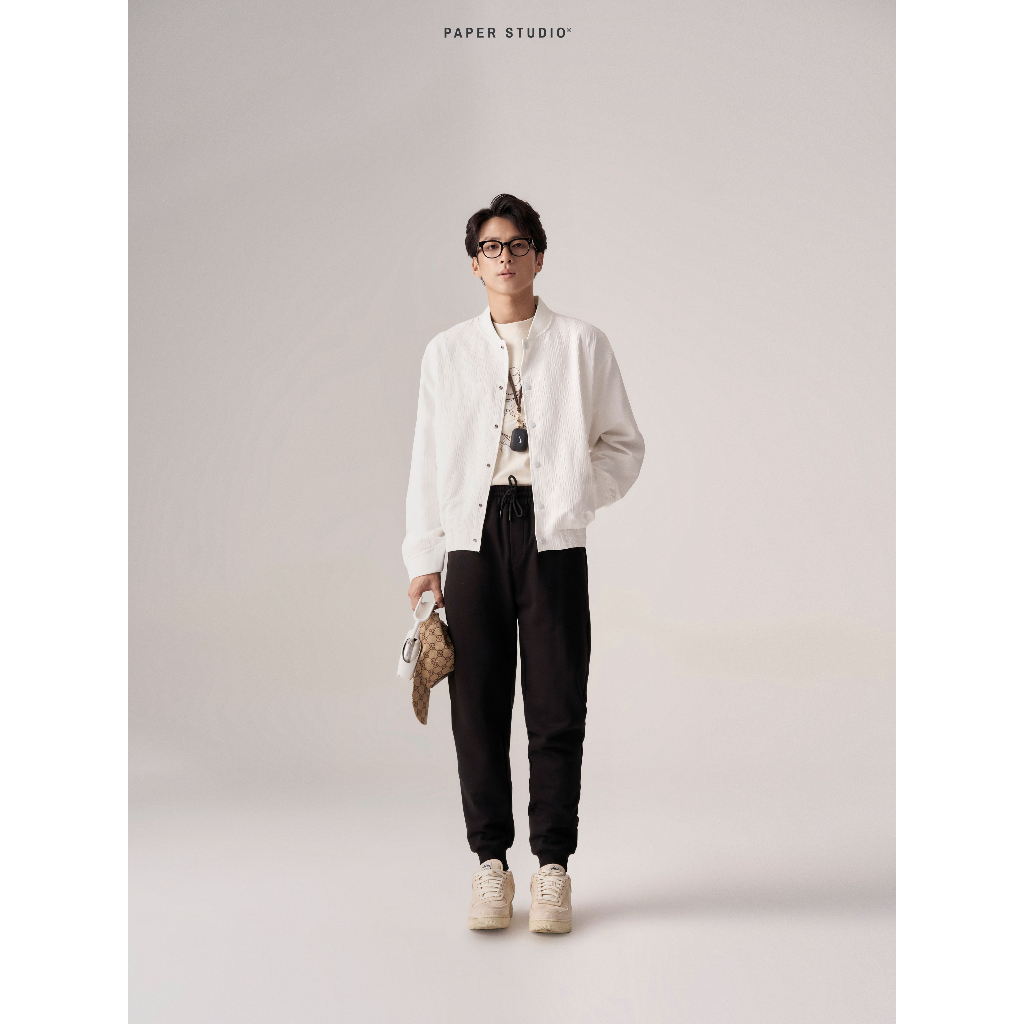 Áo khoác Jaket nam kaki gân trơn cổ trụ form bomber thể thao