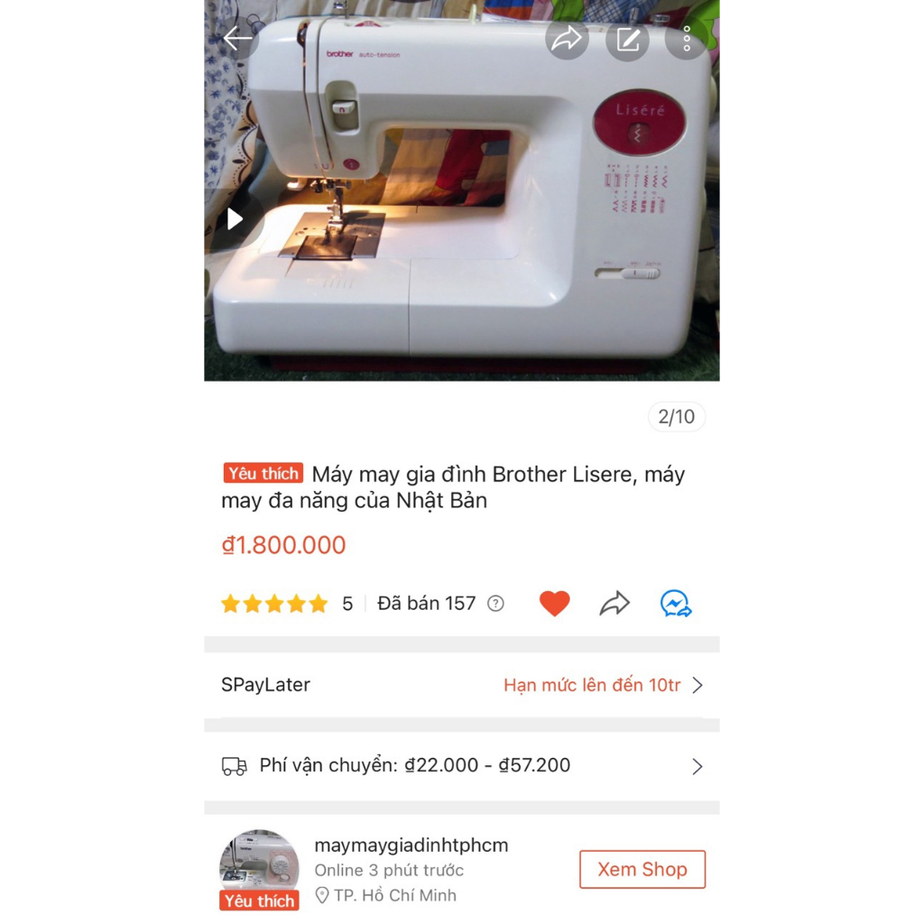 Máy may gia đình Brother Lisere