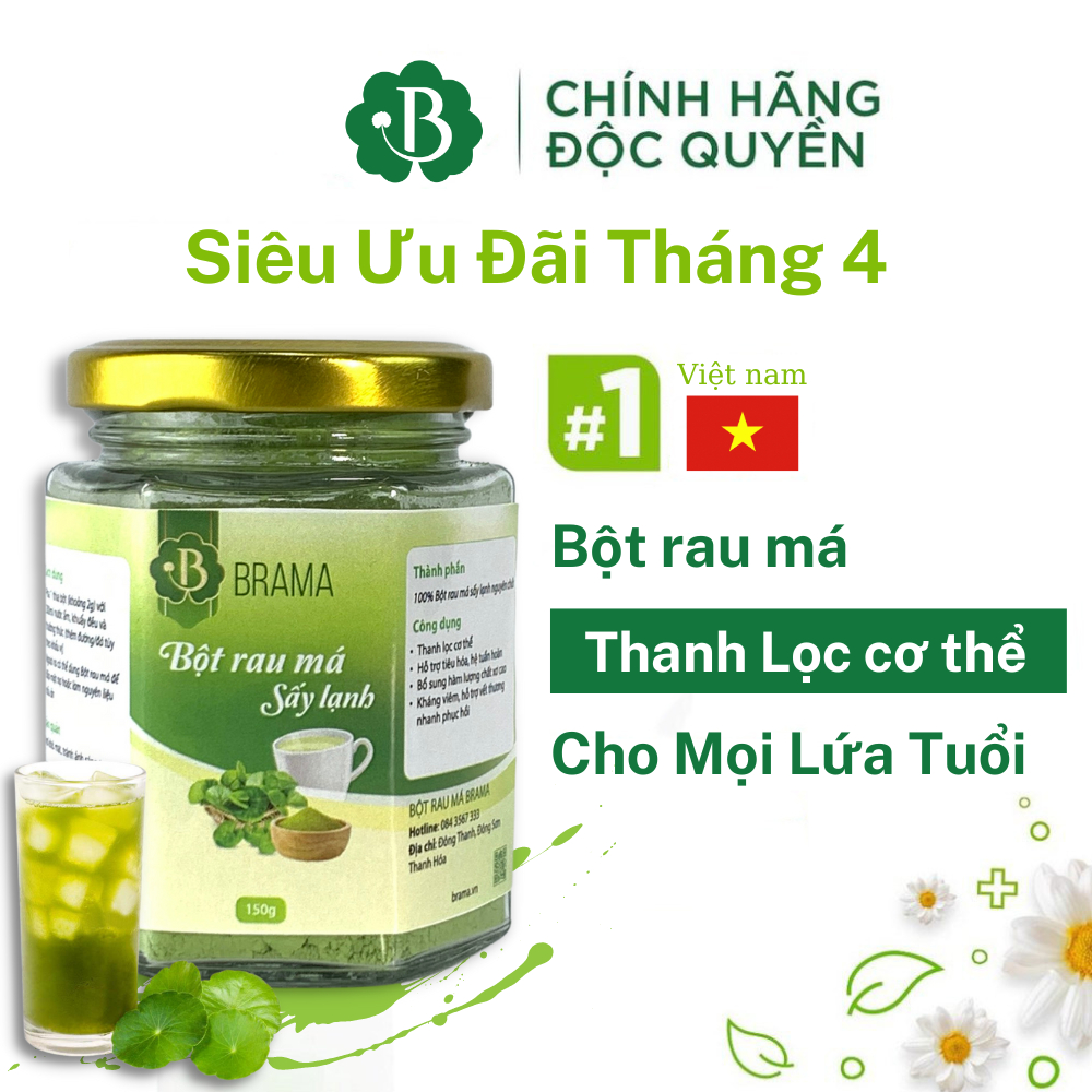 Bột rau má sấy lạnh giúp giải nhiệt thanh lọc cơ thể đẹp da BRAMA