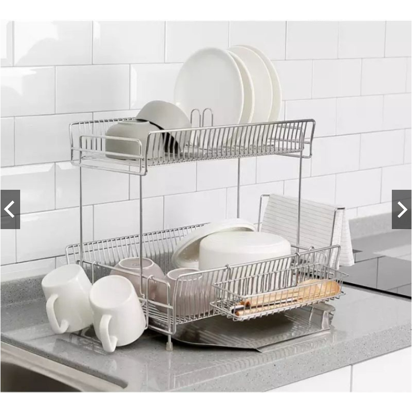 ☘️COOKSPACE☘️ Kệ úp chén đĩa inox 2 tầng tiện lợi Gía úp chén 2 tầng Kệ bếp 2 tầng