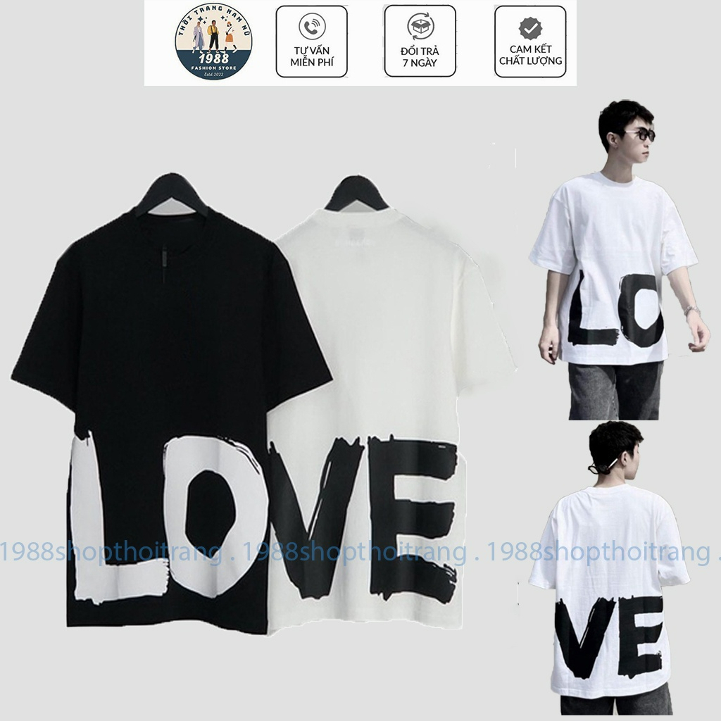 Áo thun cotton 4C BBR LOVE lucxury, Phong cách Casual Bestquality áo đôi nam nữ