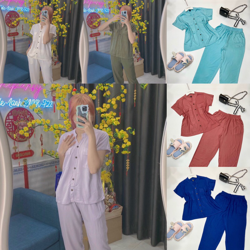 Đồ bộ tole 2 túi nắp mặc nhà đi chơi tone lanh vải cao cấp thoáng mát - N16 𝐂𝐡𝐢𝐏𝐚𝐧𝐬𝐲 F21 VNXK