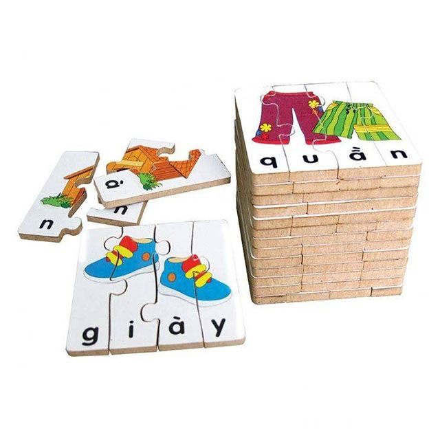 Combo bộ ghép hình học chữ Tiếng Việt 1 2, Tiếng Anh cho  - Đồ chơi gỗ Winwintoys