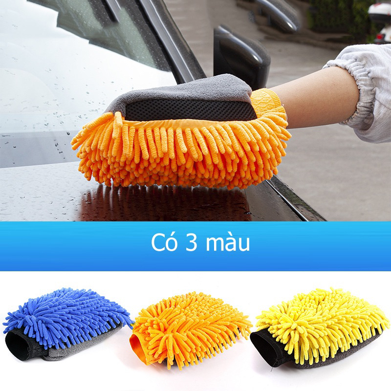Găng tay rửa xe ô tô mềm mịn, tiện lợi. Găng tay lau chùi xe hơi, xe máy, nột thất