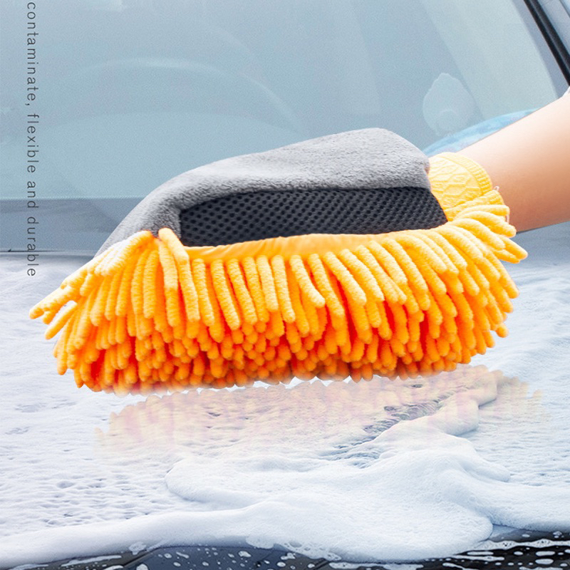 Găng tay rửa xe ô tô mềm mịn, tiện lợi. Găng tay lau chùi xe hơi, xe máy, nột thất