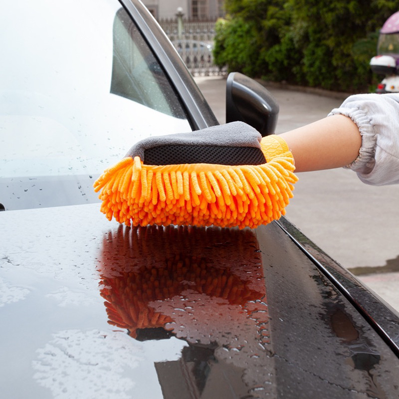 Găng tay rửa xe ô tô mềm mịn, tiện lợi. Găng tay lau chùi xe hơi, xe máy, nột thất