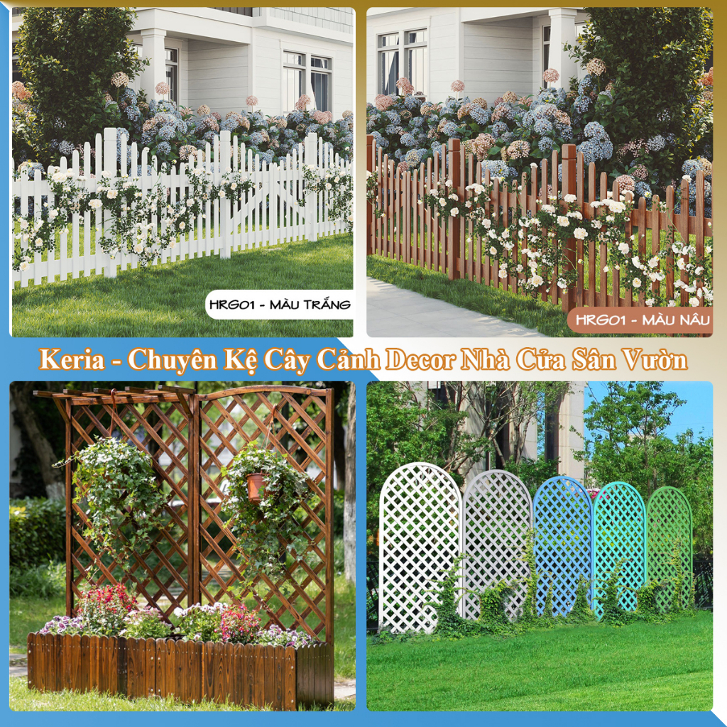 Hàng rào sân vườn Keria kiểu dáng độc đáo màu sắc tươi sáng chất liệu cao cấp - Kệ vách ngăn làm hàng rào hiện đại