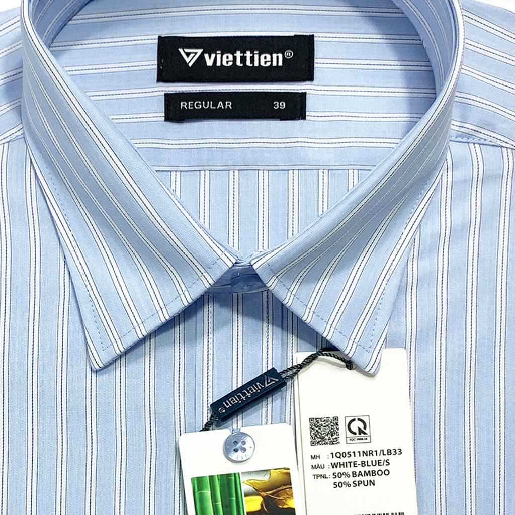 Viettien - Áo sơ mi nam dài tay kẻ sọc 1Q0511 fom regular - Áo sơ mi nam công sở Việt Tiến