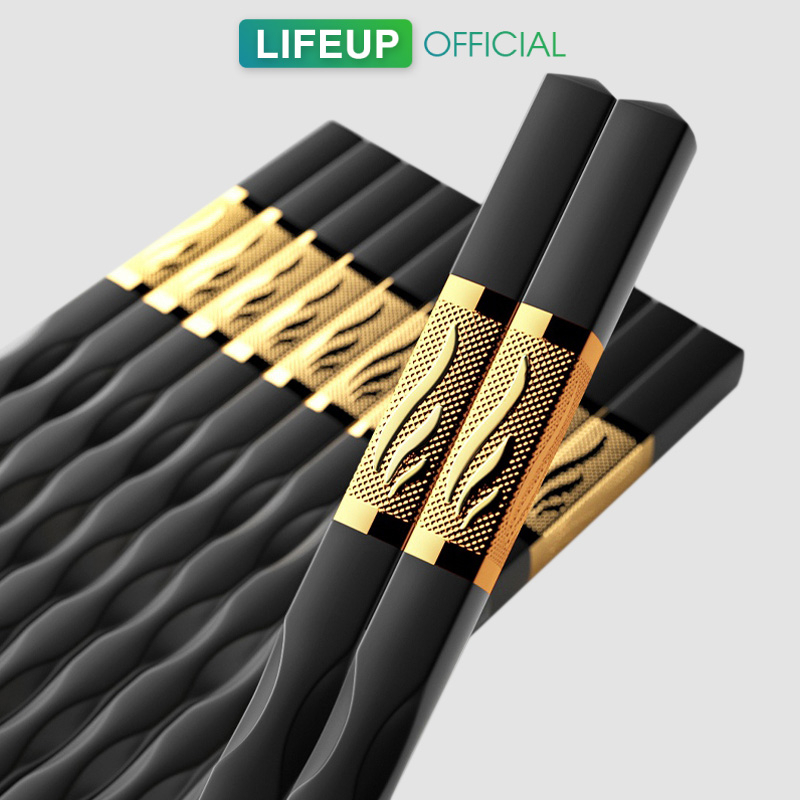 Đũa Sừng Khảm Vàng Phong Cách Nhật Bản (Hộp 10 Đôi) 245 - Lifeup
