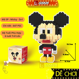 Lego mini đồ chơi mô hình lắp ráp 3d xếp hình cho bé - lắp ghép micky đồ chơi lego bearbrick pokemon vui nhộn