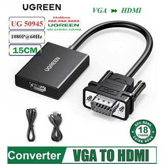 Cáp chuyển đổi vga sang hdmi + audio 3.5mm ugreen 50945 - hàng chính hãng bh 18 tháng