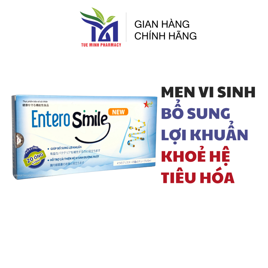 Men Vi Sinh ENTERO SMILE 20 Ống x 10ml Bổ Sung Lợi Khuẩn Đường Ruột, Giảm Chướng Bụng, Đầy Hơi, Khó Tiêu