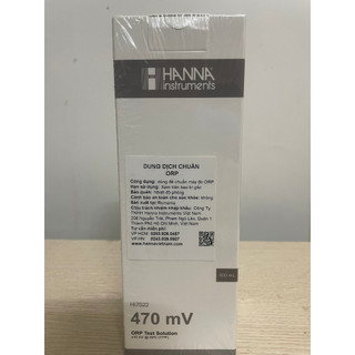 Dung dịch hiệu chuẩn orp 470 mv, 500 ml hi7022l, hanna