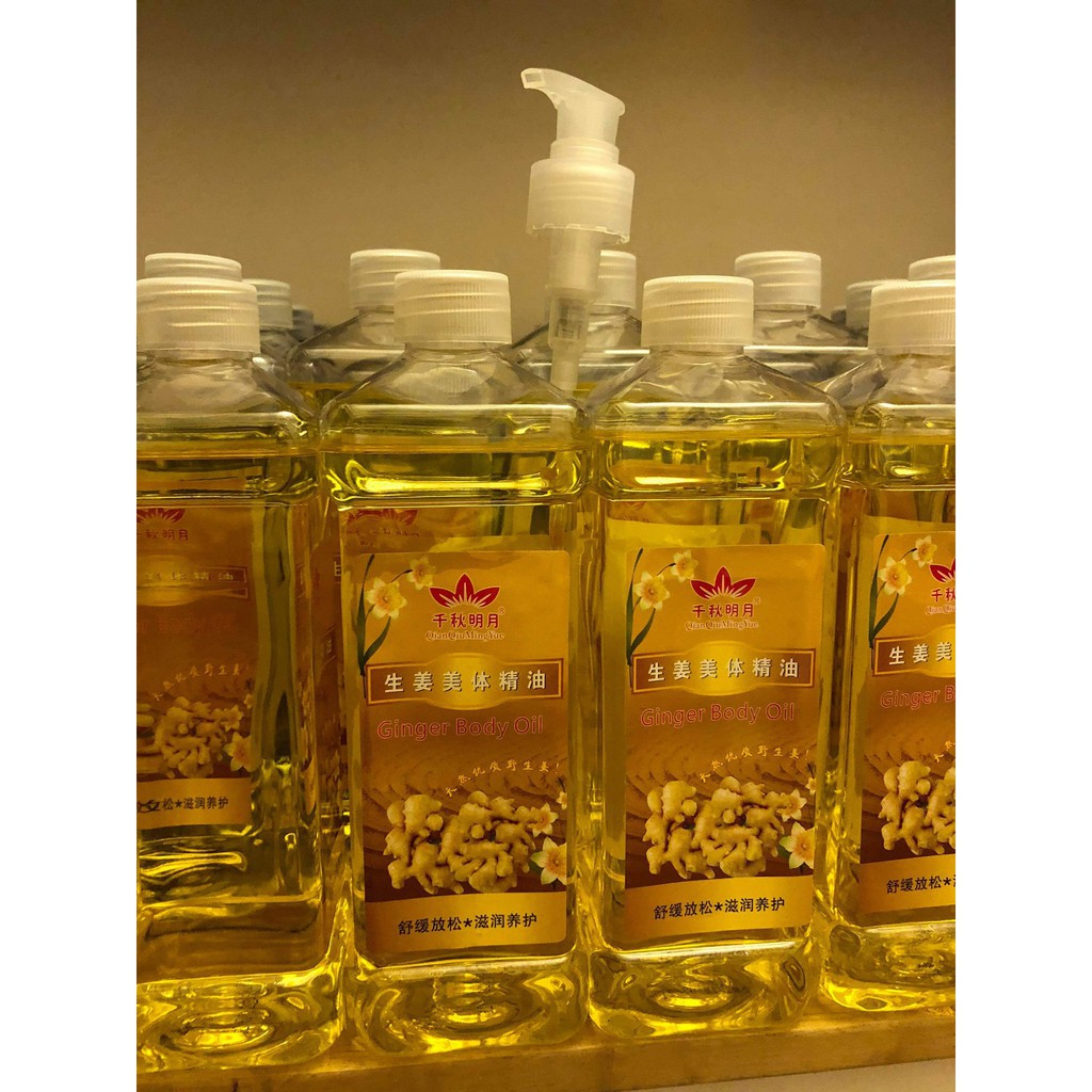 Dầu gừng massage body toàn thân làm ấm cơ thể thơm dịu nhẹ trơn tay