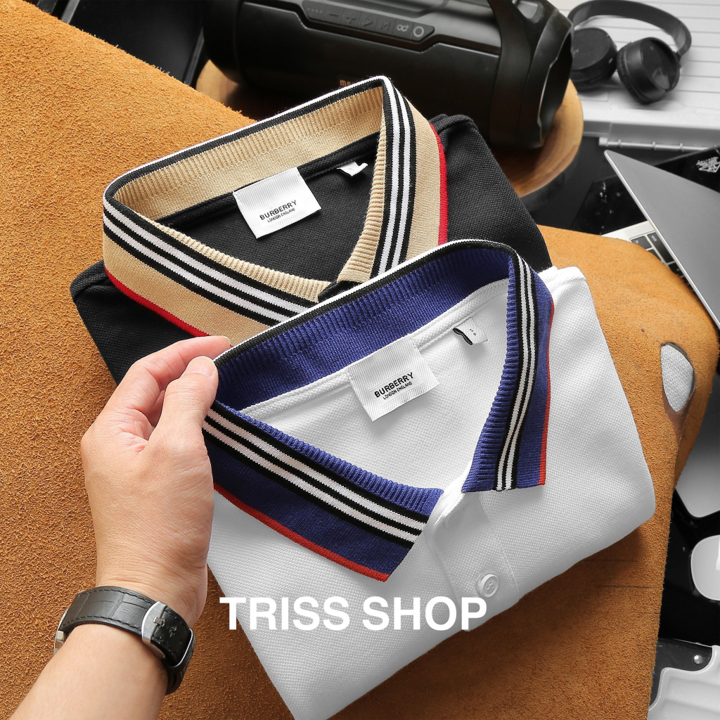 Áo Polo Nam Burberry Viền Cổ 3 chất liệu cotton gai cao cấp thấm hút mồ hôi