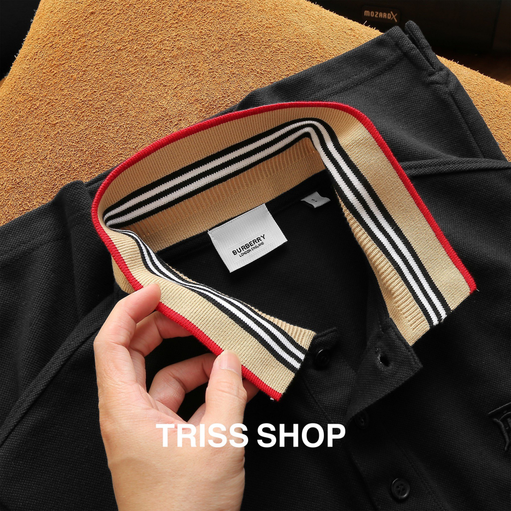 Áo Polo Nam Burberry Viền Cổ 3 chất liệu cotton gai cao cấp thấm hút mồ hôi