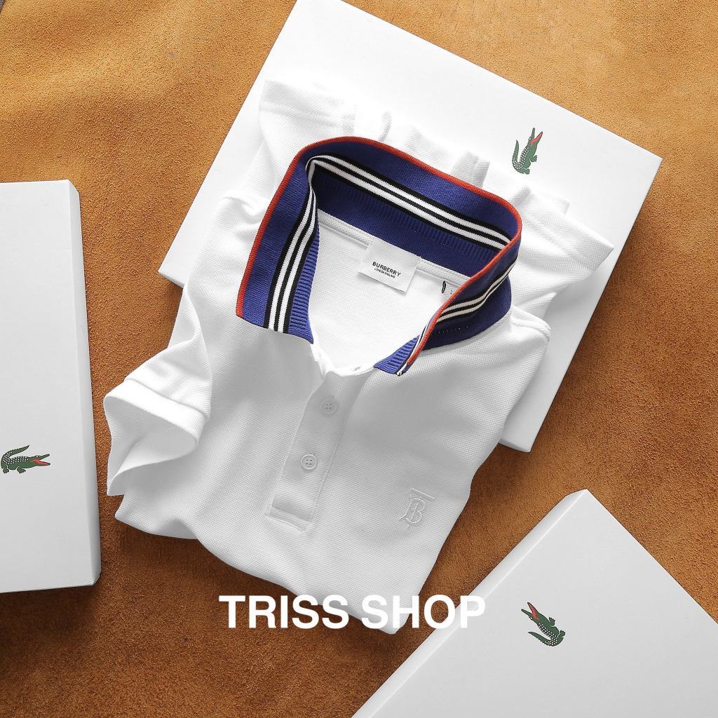 Áo Polo Nam Burberry Viền Cổ 3 chất liệu cotton gai cao cấp thấm hút mồ hôi