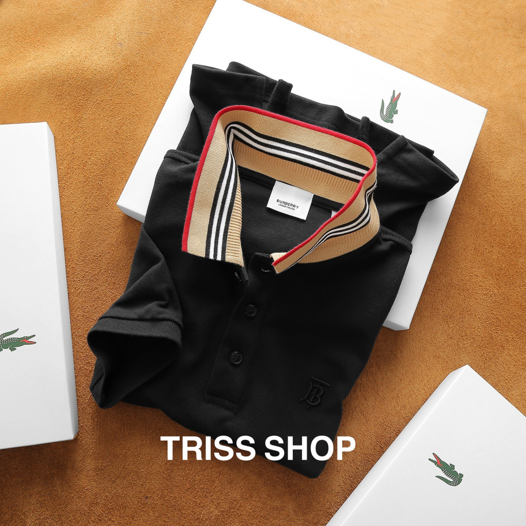 Áo Polo Nam Burberry Viền Cổ 3 chất liệu cotton gai cao cấp thấm hút mồ hôi