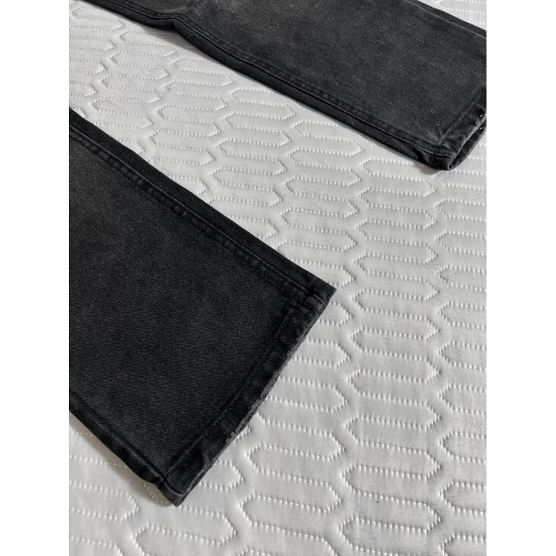 Quần bò nam ống suông màu đen khói - chất vải dày dặn loại 1