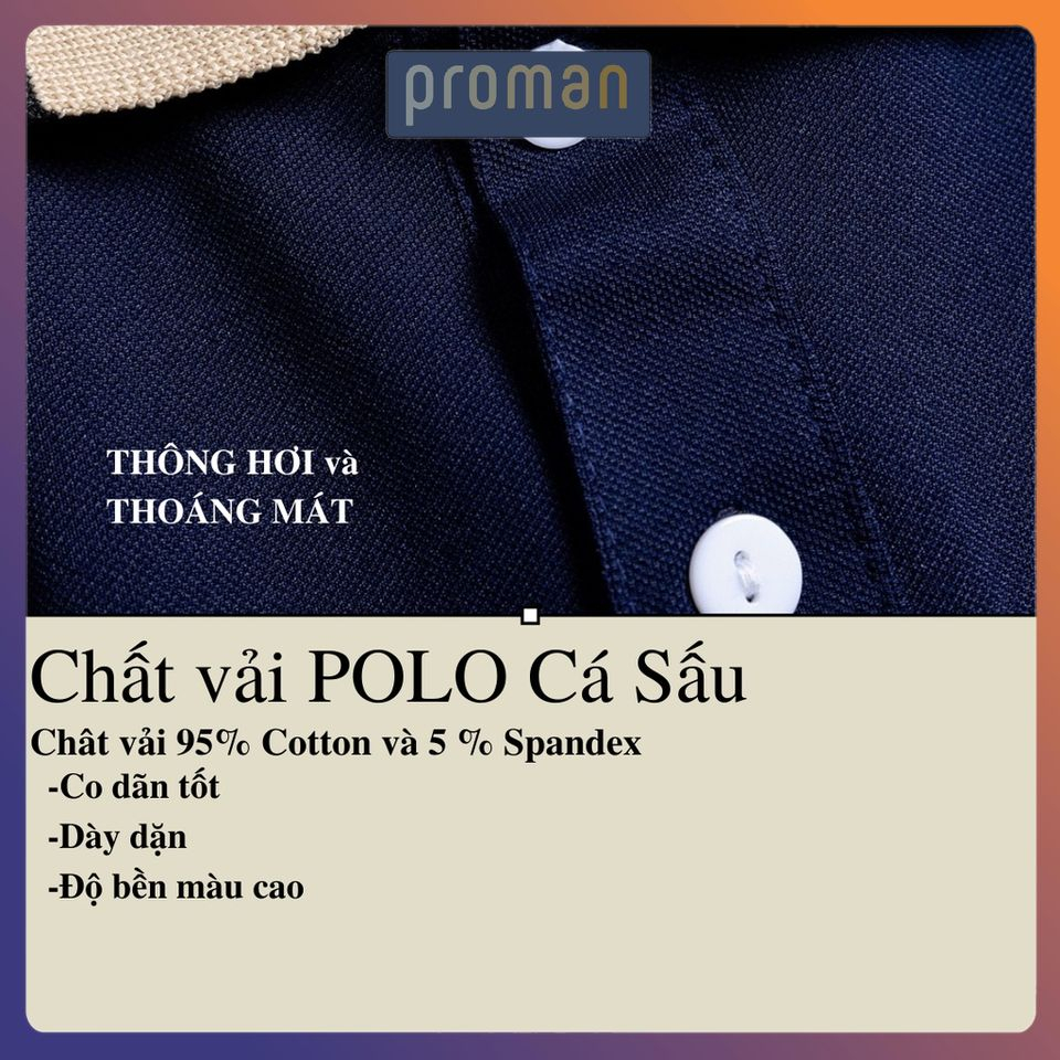 Áo thun Polo nam in GẤU áo Polo nam có cổ Chất Cotton dày dặn co giãn - PROMAN