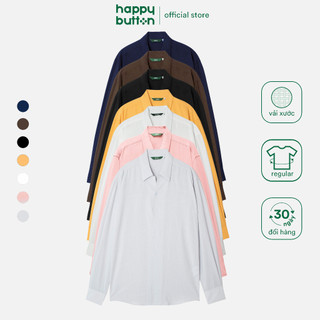 Áo Sơ Mi Nam Tay Dài Chui Đầu - vải xước, form regular fit - Happy Button