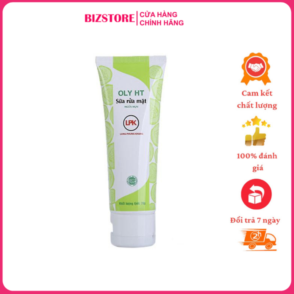 Sữa rửa mặt trắng da ngừa mụn tinh chất dưa leo OLY HT 70ml chính hãng Long Phụng Khang