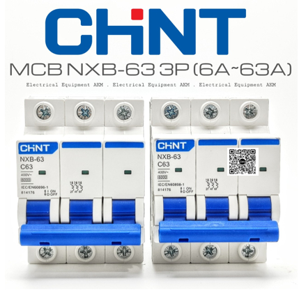 Aptomat MCB 3 Pha Chint NXB-63:6A, 10A, 16A, 25A, 32A, 40A, 50A, 63A ,80A,100A,125A;Dòng Cắt 6KA~10KA (Hàng chính hãng)