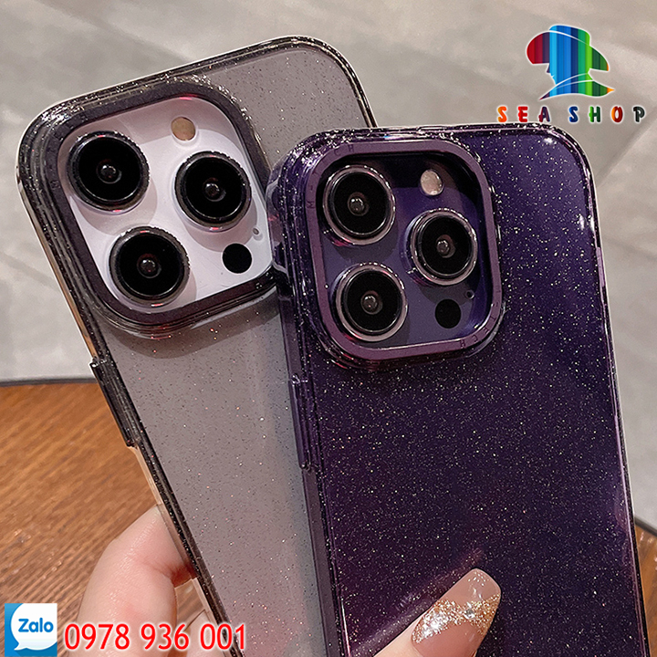 Ốp lưng iPhone 13 Pro Max sang chảnh, Kim tuyến lấp lánh-Viền dẻo-Lưng bằng nhựa cứng chịu lực, Phù hợp với iP màu tốii