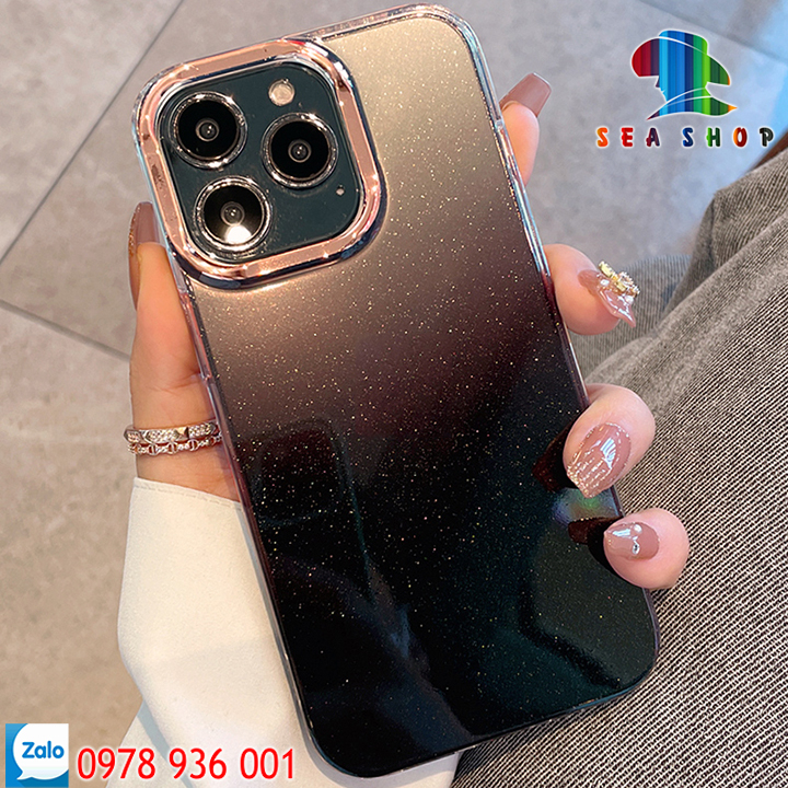 Ốp lưng iPhone 13 Pro Max sang chảnh, Kim tuyến lấp lánh-Viền dẻo-Lưng bằng nhựa cứng chịu lực, Phù hợp với iP màu tốii